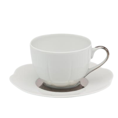 Fleur't platine brillant - Tasse thé et soucoupe 0.18 litre