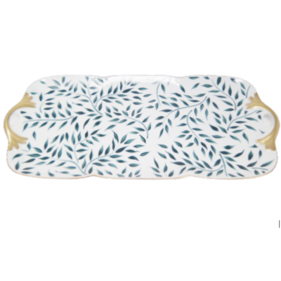 Olivier green - Rectangular cake platter 37 cm