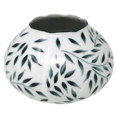 Olivier vert filet vert - Round vase SM 10x14 cm