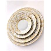 Tweed White & Gold - Assiette Plate 27.5 cm