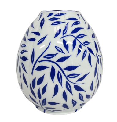 Olivier bleu filet bleu - Vase haut GM 17x14 cm