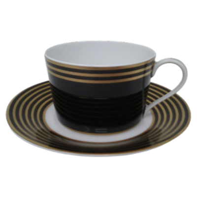 Latitudes Black and Gold - Tea cup and saucer 0.20 litre