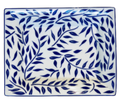 Olivier bleu filet bleu - Vide poches 16x20 cm