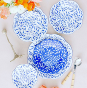 Olivier blue - Dessert plate 22cm (all over)