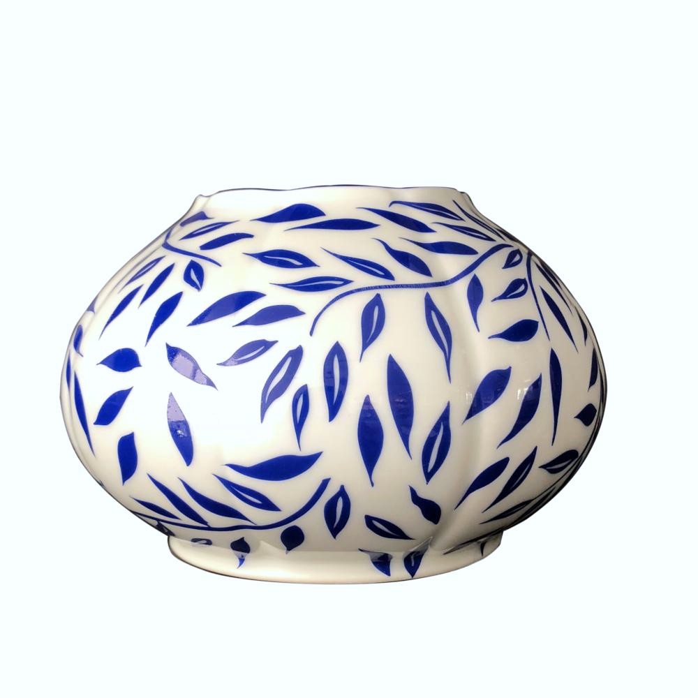 Olivier bleu - Vase boule 10 cm