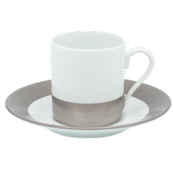 Danielle platine mat - Tasse et soucoupe café 0.12 litre