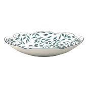 Olivier vert filet vert - Assiette creuse calotte 22 cm