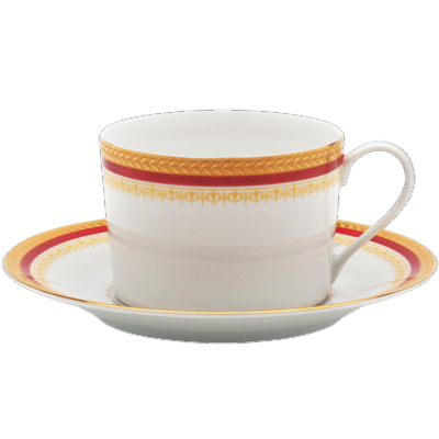 Monaco rouge - Breakfast cup and saucer 0.45 litre