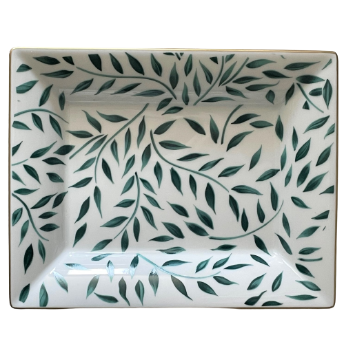 Olivier green with gold filet - pin tray 16x20cm
