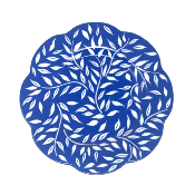 Olivier bleu - Assiette dessert 22 cm (all over)