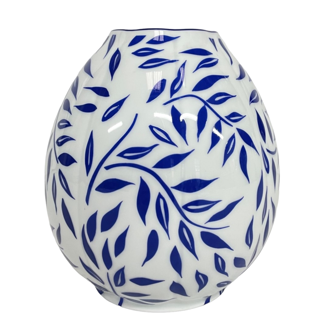 Olivier bleu filet bleu - Vase haut PM 13x12 cm