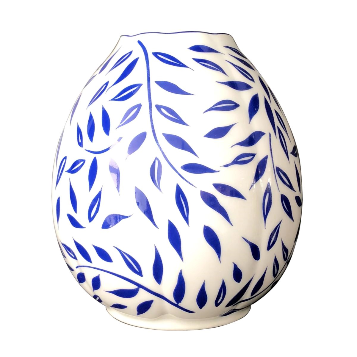 Olivier bleu filet bleu - Tall vase SM 13x12 cm