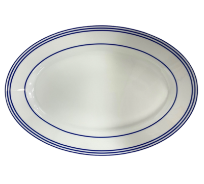 Latitudes bleues - Oval platter 40 cm