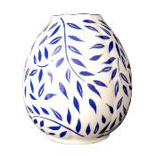 Oivier bleu filet bleu - Vase haut 13x12 cm