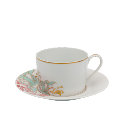 Paradis vegetal pink - Tea cup and saucer 0.20 litre