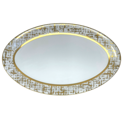 Tweed White & Gold - Oval platter 40 cm