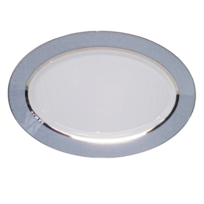 Mak grey platine - Plat ovale 35 cm