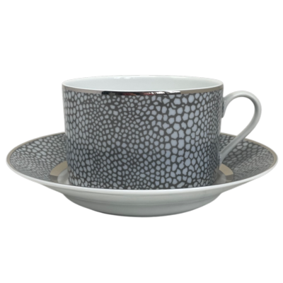 Makassar platine - Tasse et soucoupe déjeuner 0.40 litre