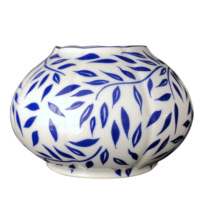 Olivier bleu - Vase boule 13 cm