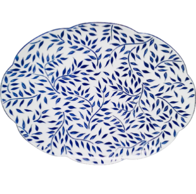 Olivier bleu - Plat ovale 37 cm