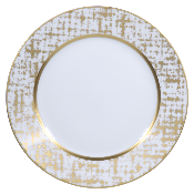 Tweed White & Gold - Assiette plate 27.5 cm