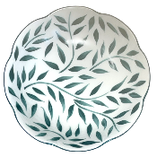 Olivier vert filet vert - Coupelle crème 13 cm