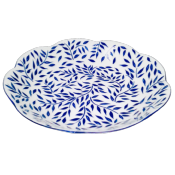 Olivier bleu - Plat rond creux 28 cm