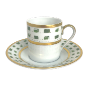 La Bocca vert - Tasse et soucoupe café 0.10 litre