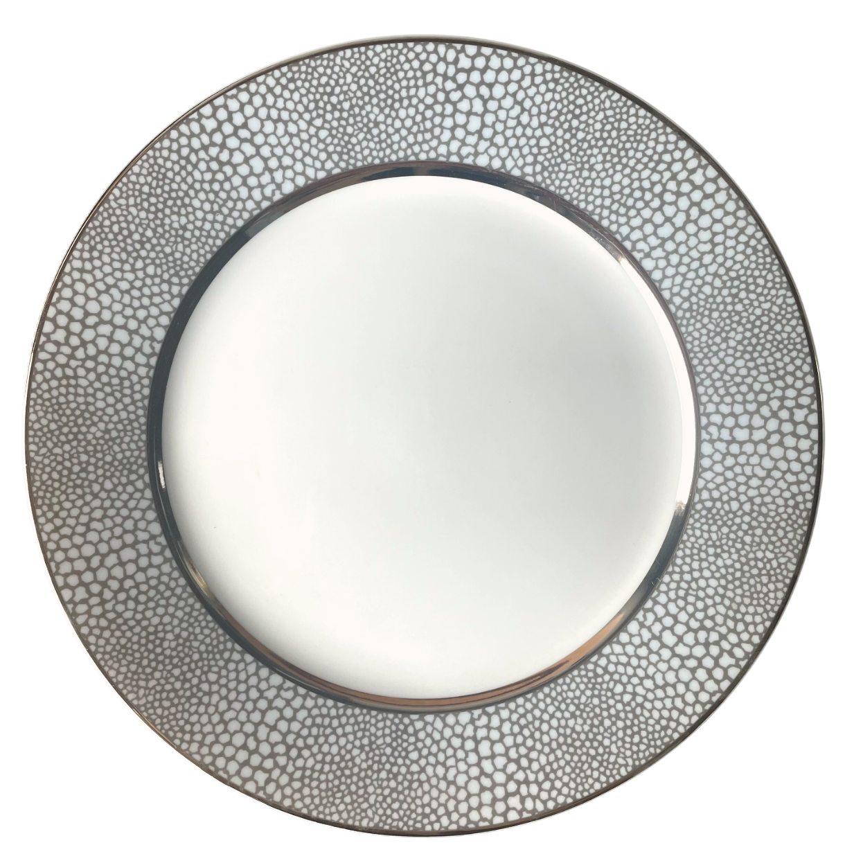 Makassar platine - Assiette présentation 30 cm