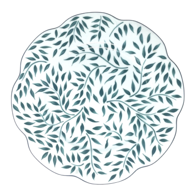 Olivier vert filet vert - Assiette plate 27.5 cm