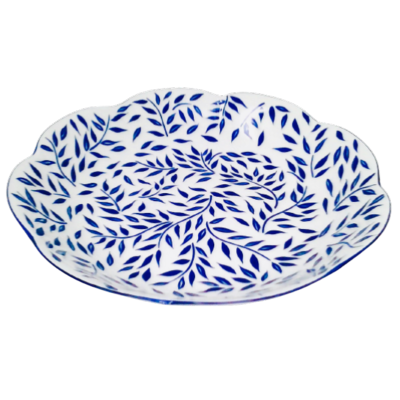 Olivier bleu - Plat rond creux 28 cm