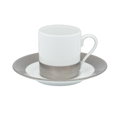 Danielle platine mat - Tasse et soucoupe café 0.10 litre