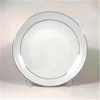 Losanges filets platinium - Round flat platter 30 cm