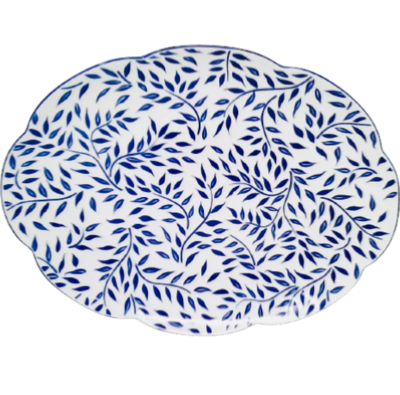 Olivier bleu - Plat ovale 37 cm